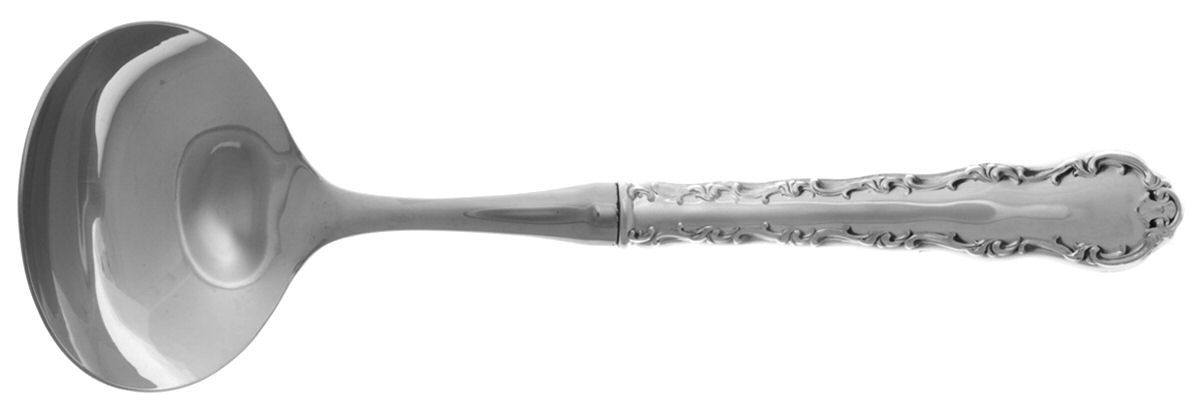 Rococo (Sterling) Hollow Handle Gravy Ladle with Stainless Bowl by Gorham Silver-1