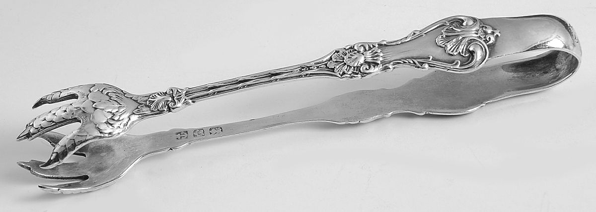 King Edward (Sterling, Shell Motif) Sugar Tongs by Gorham Silver-1