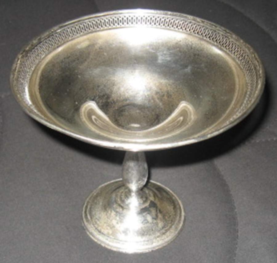 Gadroon-Plain (Sterling, Hollowware) Weighted Round Compote (Height X Width) by Gorham Silver-1