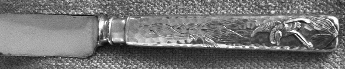 No. 20-Engraved & Applied (Sterling) Blunt Hollow Knife with Bolster by Gorham Silver-1