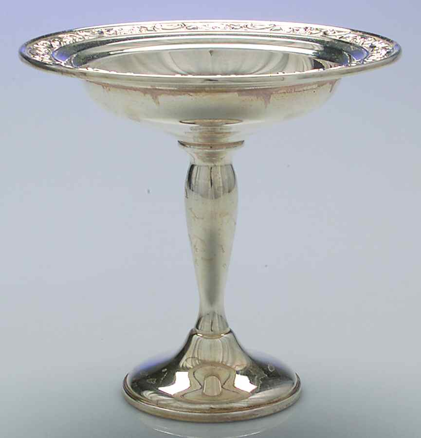 Rose Scroll (Silverplate, Hollowware) Silverplate Compote by Gorham Silver-1