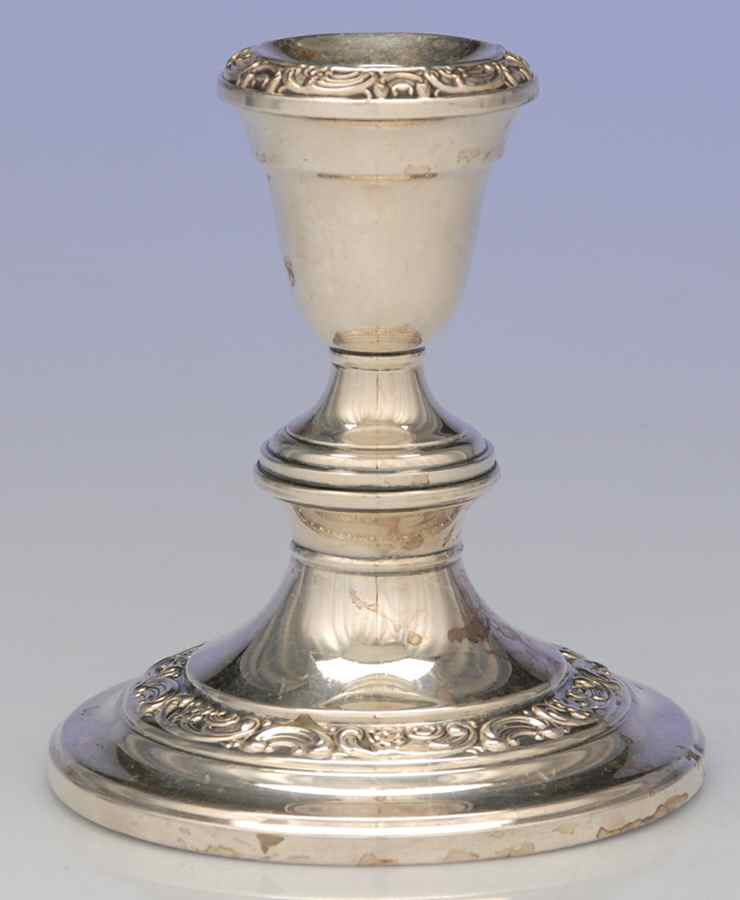 Rose Scroll (Silverplate, Hollowware) Plated Console Candleholder by Gorham Silver-1