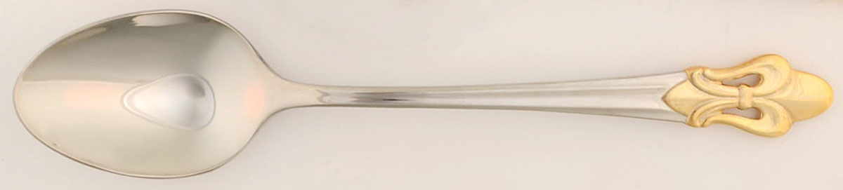 Fleur De Lis (Stainless, Gold Accent) Place/Oval Soup Spoon by Ginkgo-1