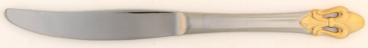 Fleur De Lis (Stainless, Gold Accent) Modern Solid Knife by Ginkgo-1