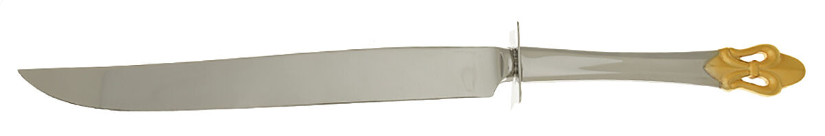 Fleur De Lis (Stainless, Gold Accent) Carving Knife Small with Stainless Blade HC by Ginkgo-1