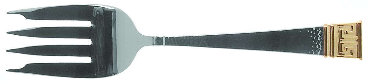 Dynasty (Stainless, Gold Accent) Medium Solid Cold Meat Serving Fork by Ginkgo-1