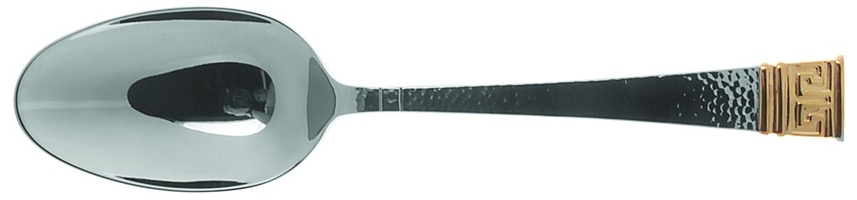 Dynasty (Stainless, Gold Accent) Solid Serving Spoon by Ginkgo-1