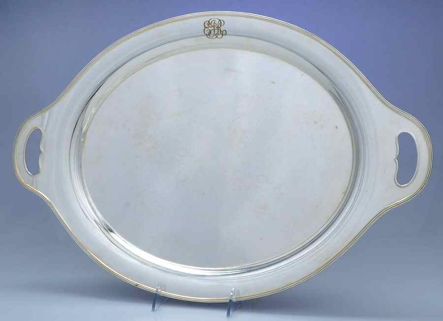 Y401(Silverplate, Hollowware) 21" Waiter Tray by Gorham Silver-1