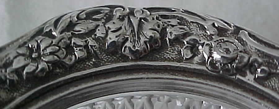S1131 (Sterling, Hollowware) Crystal Coaster with Sterling Rim by Gorham Silver-1