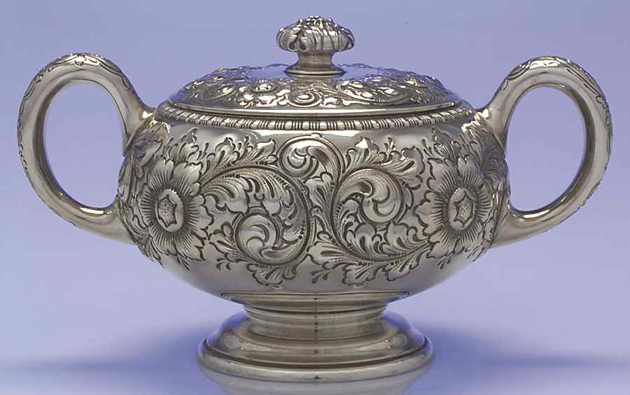 2350 (Sterling, Hollowware) Sugar Bowl & Lid by Gorham Silver-1