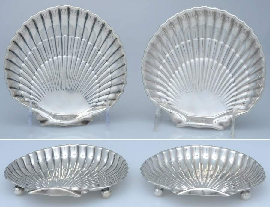 42677 (Sterling, Hollowware) (Set of 2) Shell Bon Bon Bowl by Gorham Silver-1
