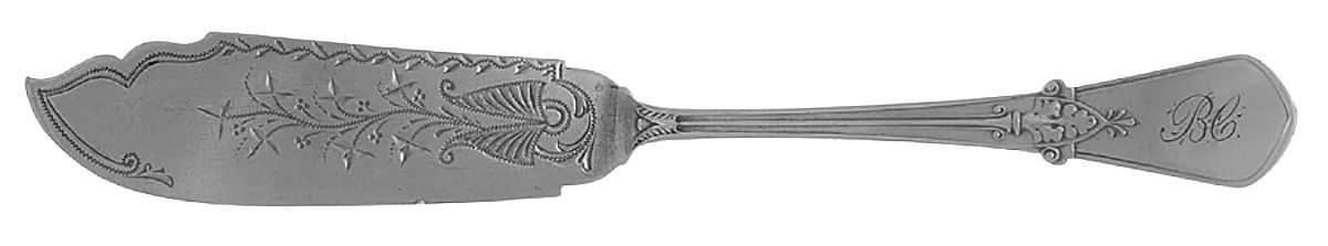 Swiss (Sterling, 1870) Flat Handle Bright Cut Master Butter by Gorham Silver-1