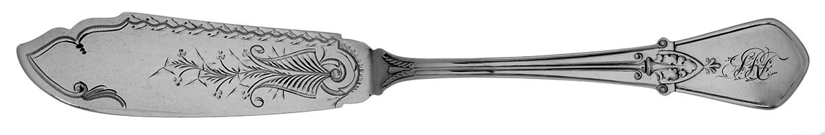 Swiss (Sterling, 1870) Bright Cut Individual Solid Fish Knife by Gorham Silver-1