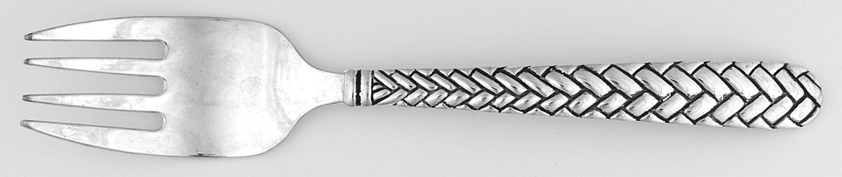 Weave (Silverplate) Medium Solid Cold Meat Serving Fork by Godinger-1