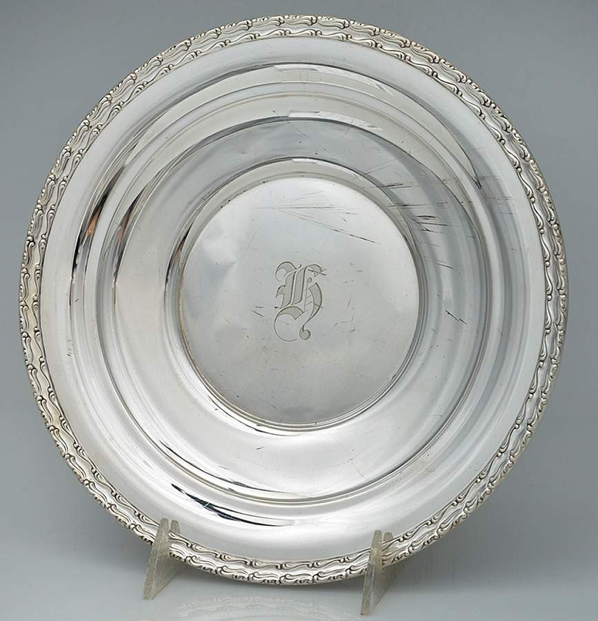 1174 (Sterling, Hollowware) 9" Sandwich Plate by Gorham Silver-1