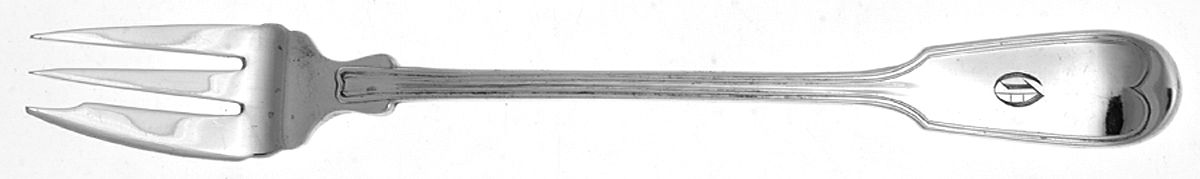 French Thread (Sterling, 1876) Monogram Oyster Fork by George W Shiebler-1