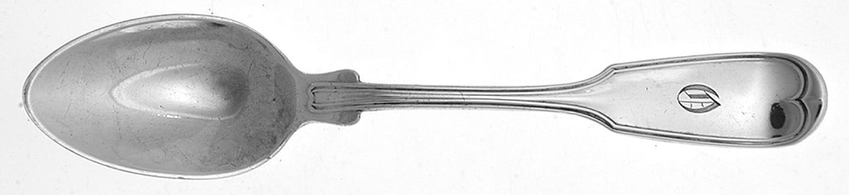 French Thread (Sterling, 1876) Monogram Teaspoon by George W Shiebler-1