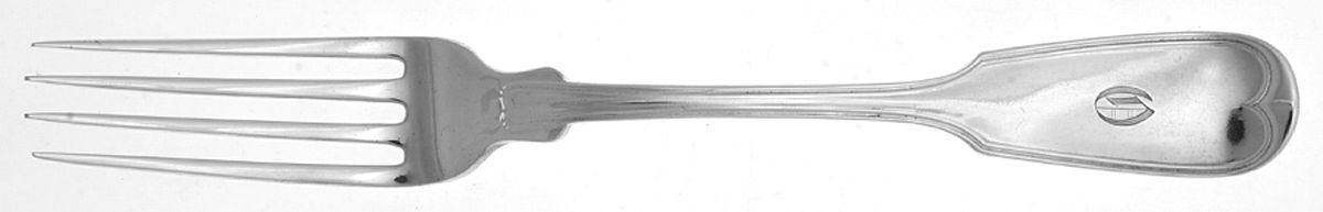 French Thread (Sterling, 1876) Monogram Fork by George W Shiebler-1