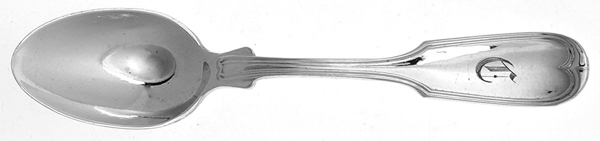 French Thread (Sterling, 1876) Monogram Demitasse Spoon by George W Shiebler-1