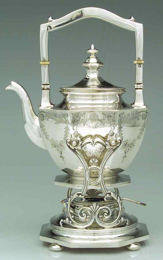 A5751-Engraved (Sterling, Hollowware) Kettle, Stand & Burner by Gorham Silver-1
