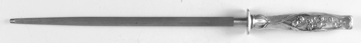 Lily of The Valley (Sterling) Large Roast Steel Rod Knife Sharpener by Gorham Silver-1
