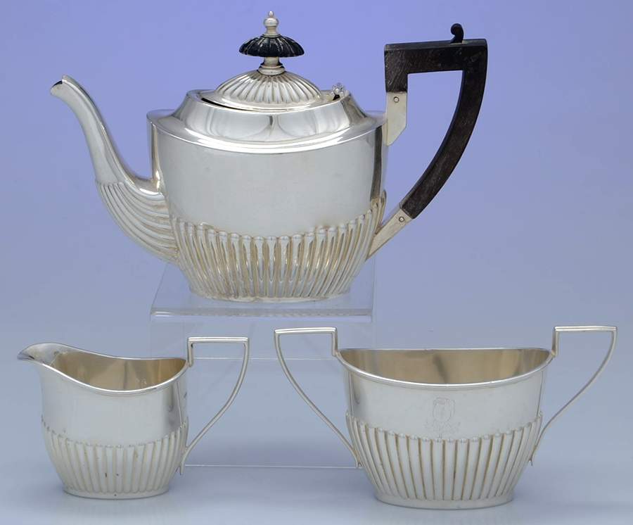 A5005 (Sterling, Hollowware) 3 Piece Mini Tea Set by Gorham Silver-1