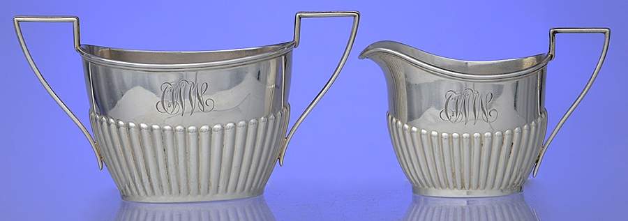 A5005 (Sterling, Hollowware) Creamer & Open Sugar-Mini by Gorham Silver-1