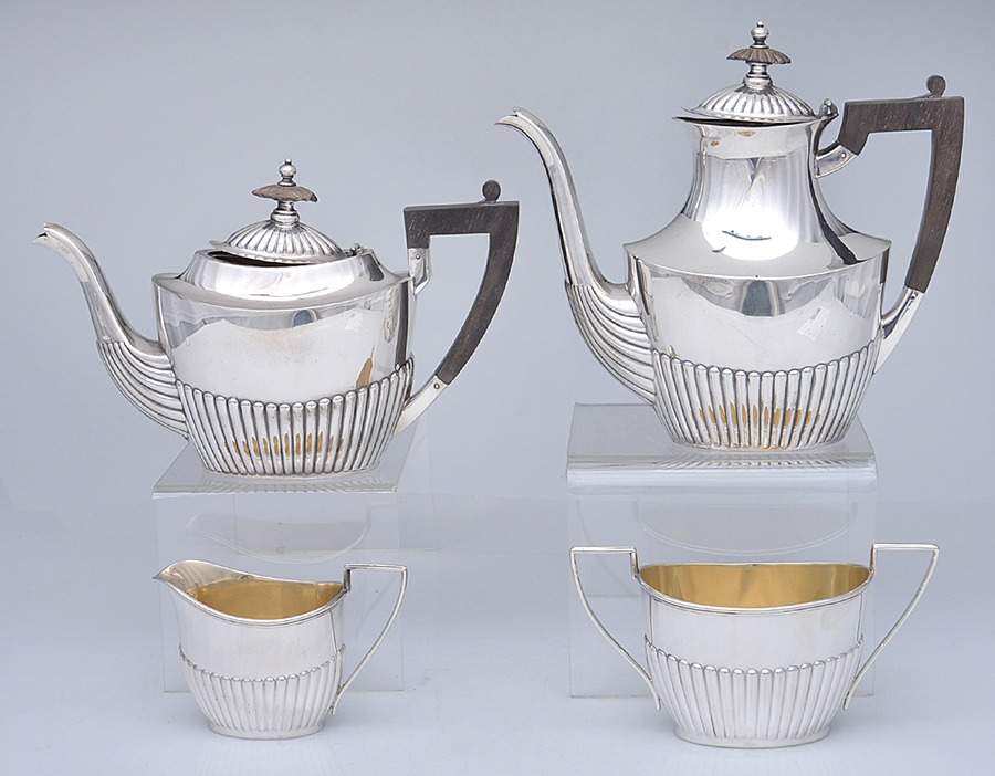 A5005 (Sterling, Hollowware) 4 Piece Mini Tea Set (SCPM, STPM, SCRM & SSUOM) by Gorham Silver-1