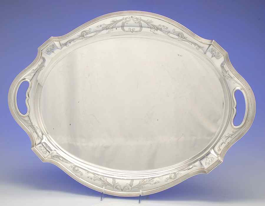 Plymouth-Engraved (2241-2) Large Waiter Tray by Gorham Silver-1
