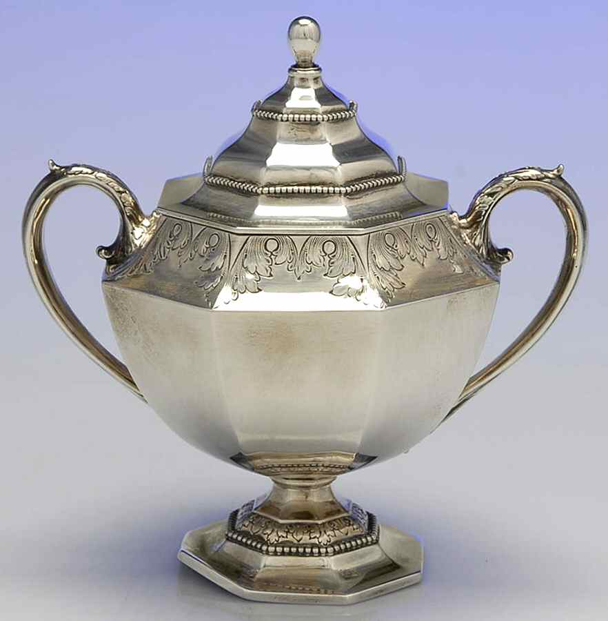 2910 (Sterling, Hollowware) Sugar Bowl & Lid by Gorham Silver-1