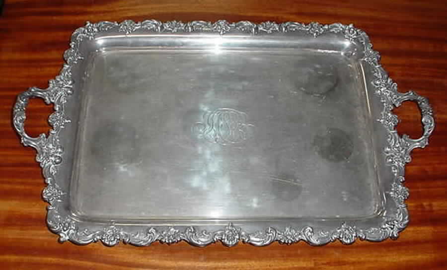 A4934 (Sterling, Hollowware) Large Waiter Tray by Gorham Silver-1