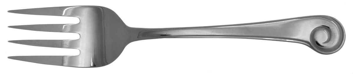Sanibel Surf (Stainless, Glossy) Medium Solid Cold Meat Serving Fork by Ginkgo-1