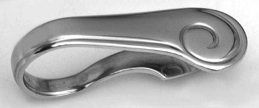 Sanibel Surf (Stainless, Glossy) Napkin Clip Pierced Large HC by Ginkgo-1