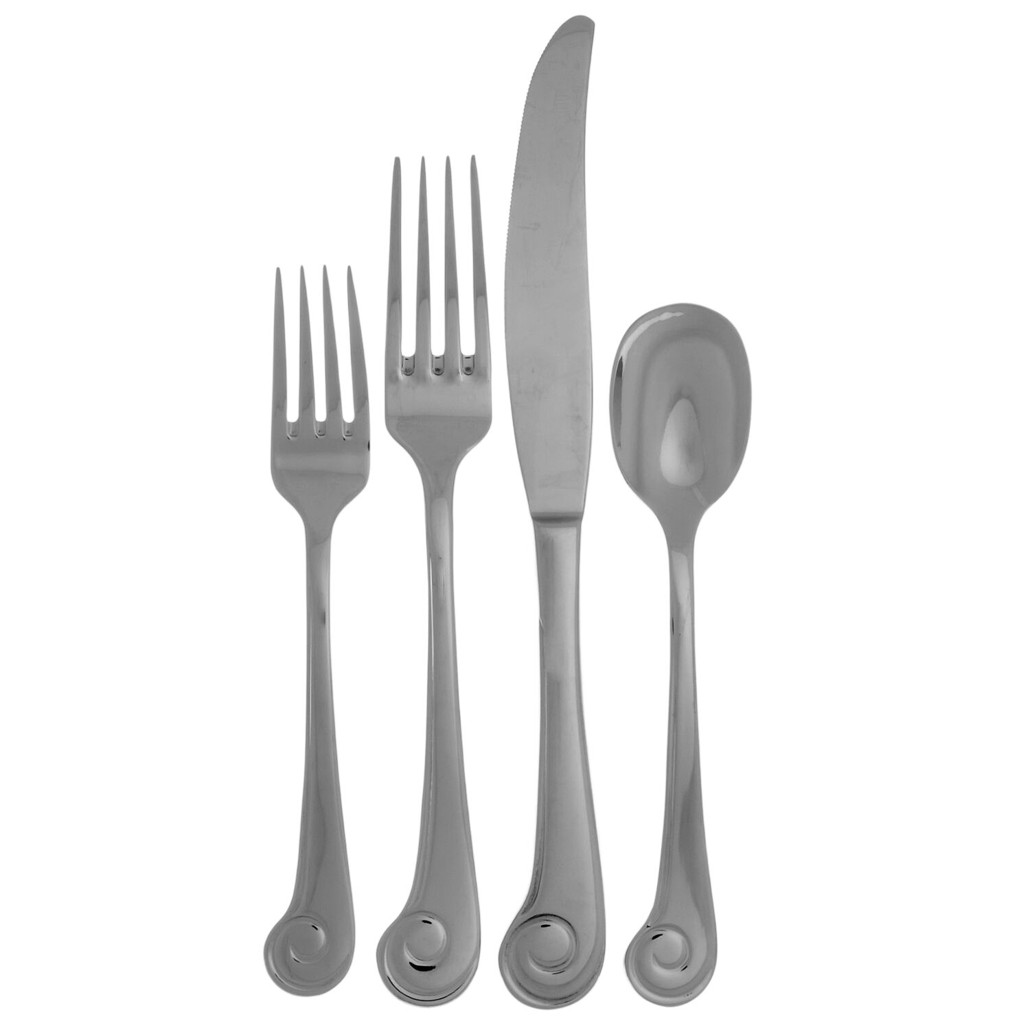 Sanibel Surf (Stainless, Glossy) 4 Piece Place Setting by Ginkgo-1