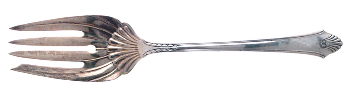 Late Georgian (Sterling, 1934) Medium Solid Cold Meat Serving Fork by Gorham Silver-1
