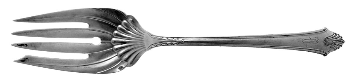 Late Georgian (Sterling, 1934) Medium Solid Cold Meat Serving Fork by Gorham Silver-1