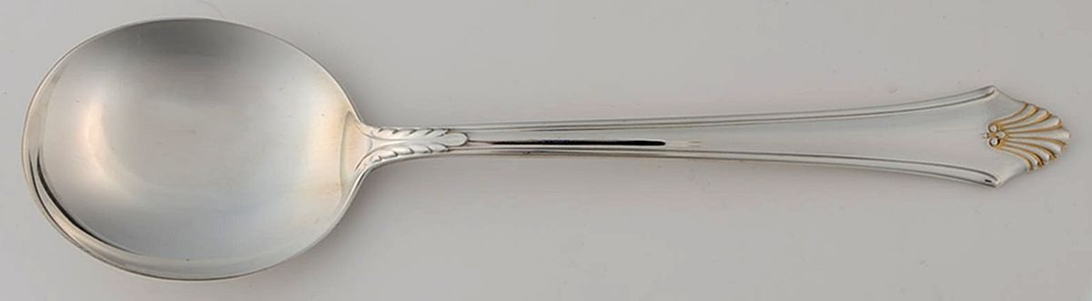 Late Georgian (Sterling, 1934) Round Bowl Soup Spoon (Gumbo) by Gorham Silver-1