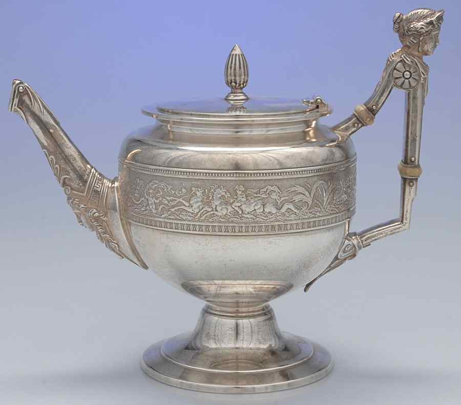 1110 (Sterling, Hollowware) Teapot by Gorham Silver-1