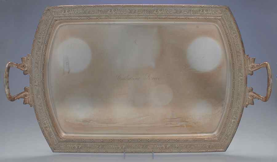1110 (Sterling, Hollowware) Large Waiter Tray by Gorham Silver-1