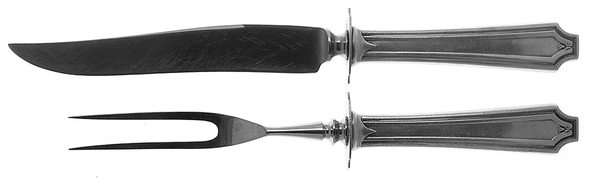 King Albert (Sterling, 1919, No Monograms) Small Steak 2-Piece Carving Set w/Stainless Blade by Gorham Silver-1