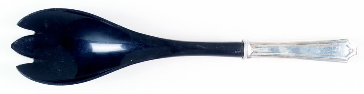 King Albert (Sterling, 1919, No Monograms) Salad Serving Fork with Plastic Prongs by Gorham Silver-1