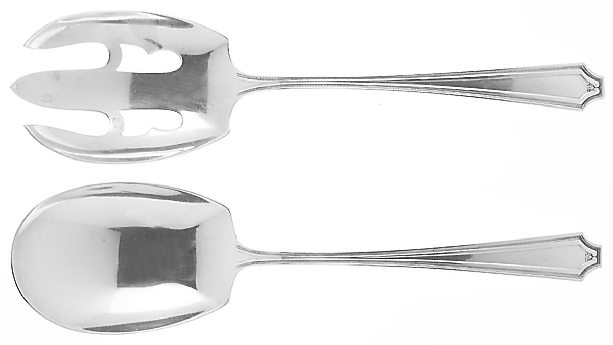 King Albert (Sterling, 1919, No Monograms) (2 Pc) Solid Salad Set by Gorham Silver-1