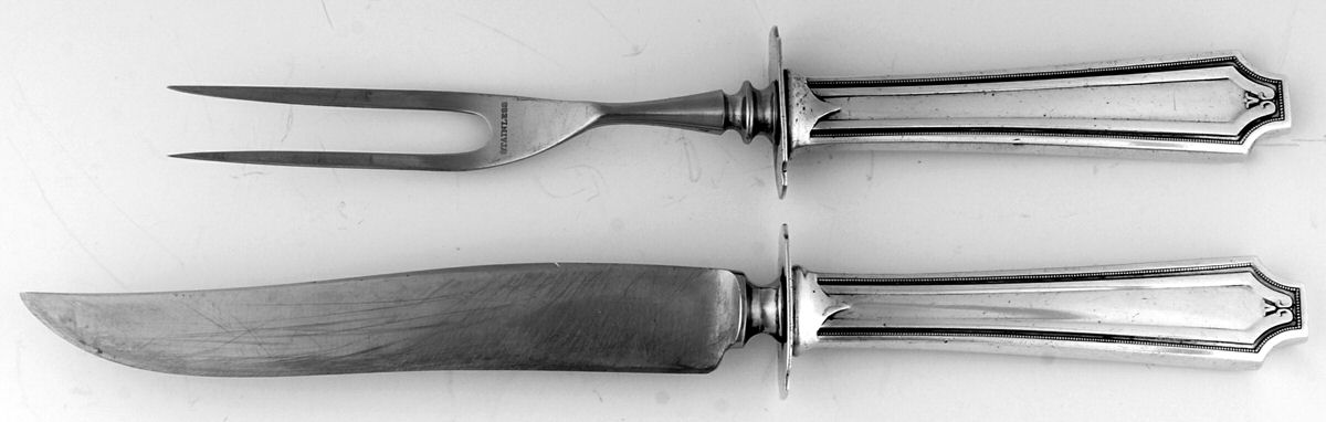 King Albert (Sterling, 1919, No Monograms) Small Stainless Blade 2-Piece Steak Carving Set by Gorham Silver-1