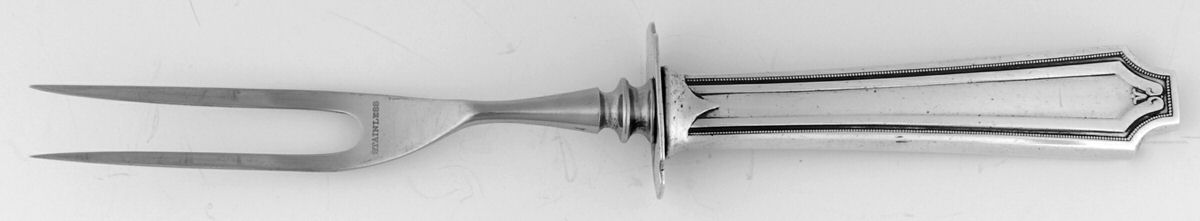 King Albert (Sterling, 1919, No Monograms) Small Steak Carving Fork with Stainless Prongs by Gorham Silver-1