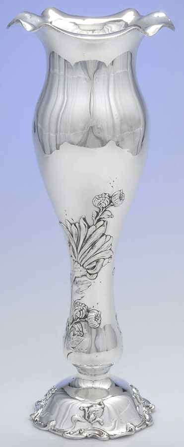 3282 (Sterling, Hollowware) Footed Vase with Ruffled Rim by George W Shiebler-1