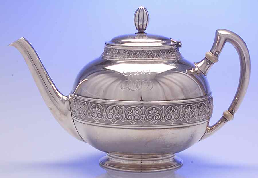 1400 (Sterling, Hollowware) Teapot by Gorham Silver-1