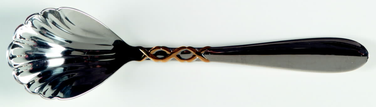 Golden Ballet Ribbon (Stainless) Sugar Shell Spoon by Gorham Silver-1