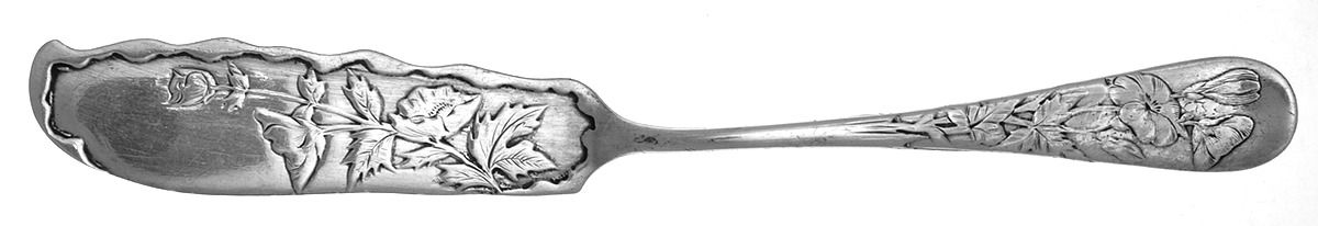 Knickerbocker-Etched (Sterling, 1870) Flat Handle Bright Cut Master Butter by Gorham Silver-1