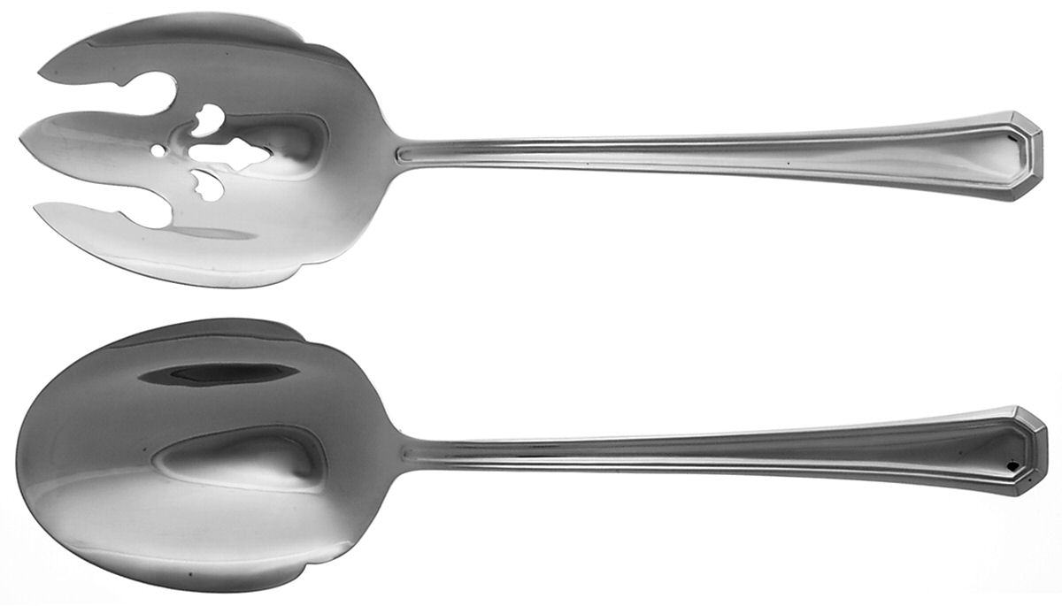 Fairview (Stainless) Solid Oversized Serving Salad Set by Gorham Silver-1