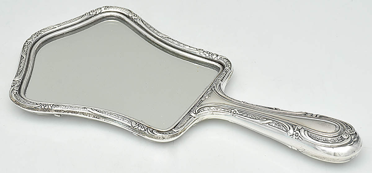 27 (Sterling, Hollowware) Mirror with Handle by Gorham Silver-1